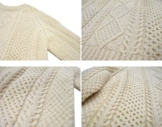 画像4: "Shiela Handknits" Fisherman's Sweater -made in Republic of IRELAND-　NATURAL　size M - L (表記 不明) (4)