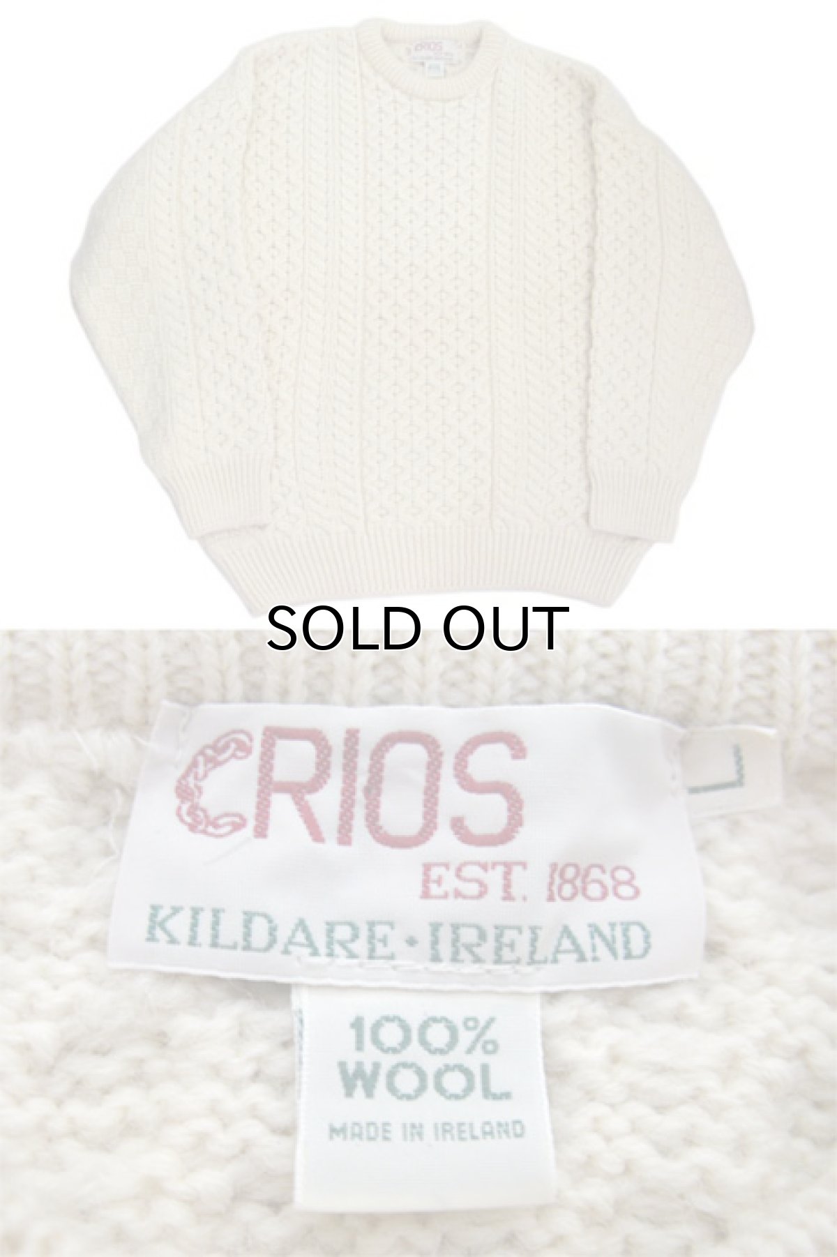 画像3: "CRIOS" Fisherman's Sweater -made in IRELAND-　NATURAL　size L (表記 L) (3)