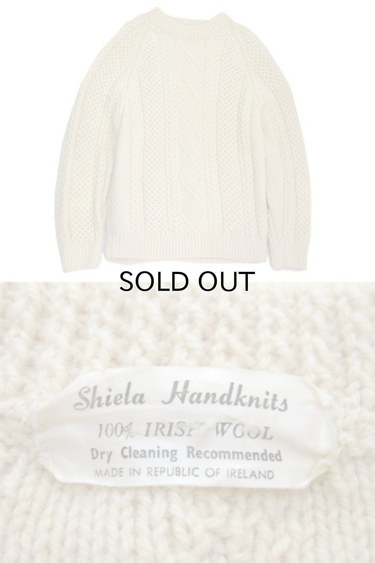 画像3: "Shiela Handknits" Fisherman's Sweater -made in Republic of IRELAND-　NATURAL　size M - L (表記 不明) (3)