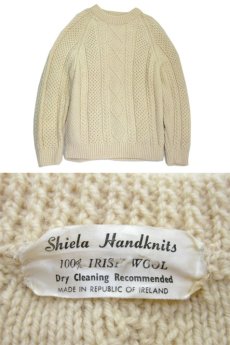 画像3: "Shiela Handknits" Fisherman's Sweater -made in Republic of IRELAND-　NATURAL　size M - L (表記 不明) (3)