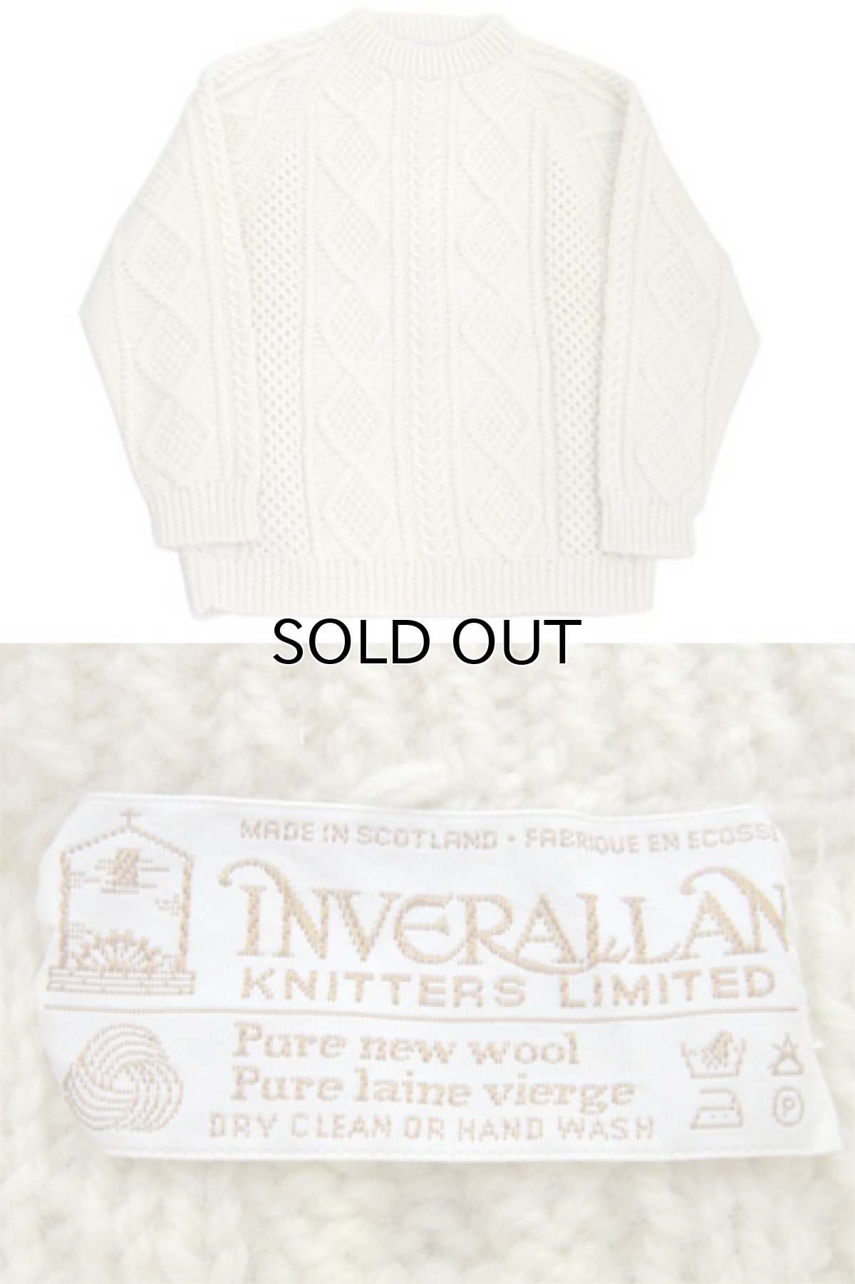 画像3: "INVERALLAN" Fisherman's Sweater -made in SCOTLAND-　NATURAL　size L (表記 不明) (3)