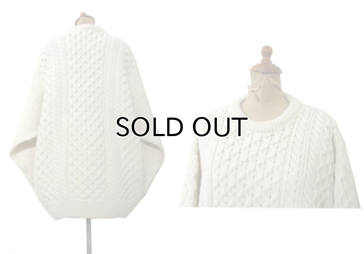 画像2: "CRIOS" Fisherman's Sweater -made in IRELAND-　NATURAL　size L (表記 L) (2)