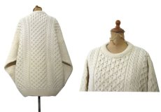 画像2: "CRIOS" Fisherman's Sweater -made in IRELAND-　NATURAL　size L (表記 L) (2)