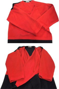 画像4: 1980's "PATRICK KELLY" Design Wool Coat -made in FRANCE-　Black / Red　size Free (4)