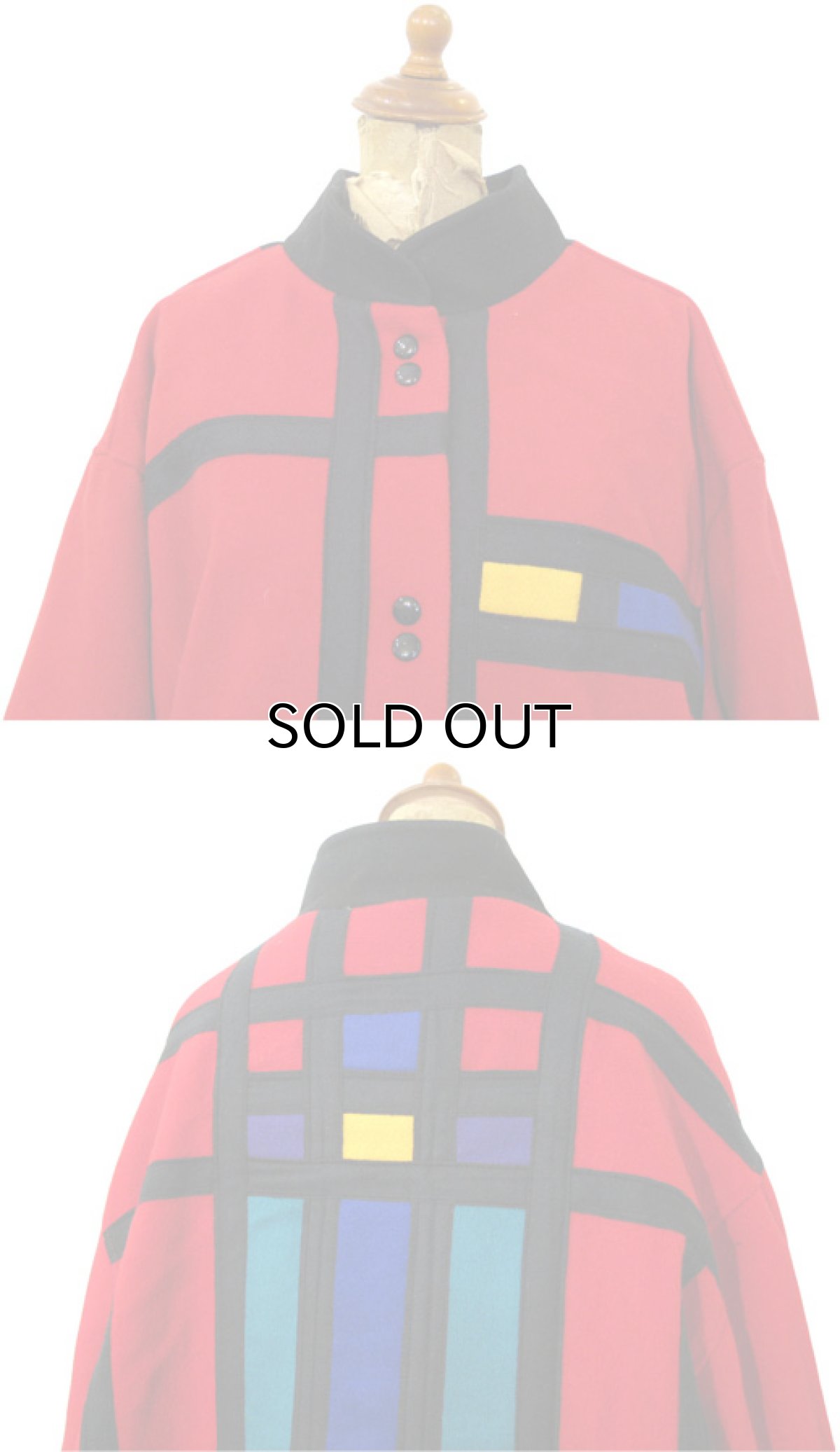 画像3: 1980's "STEVE EVANS" Color Pattern Design Wool Coat -made in USA- Multi Color size XL (表記 不明) (3)