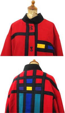 画像3: 1980's "STEVE EVANS" Color Pattern Design Wool Coat -made in USA-　Multi Color　size XL (表記 不明) (3)