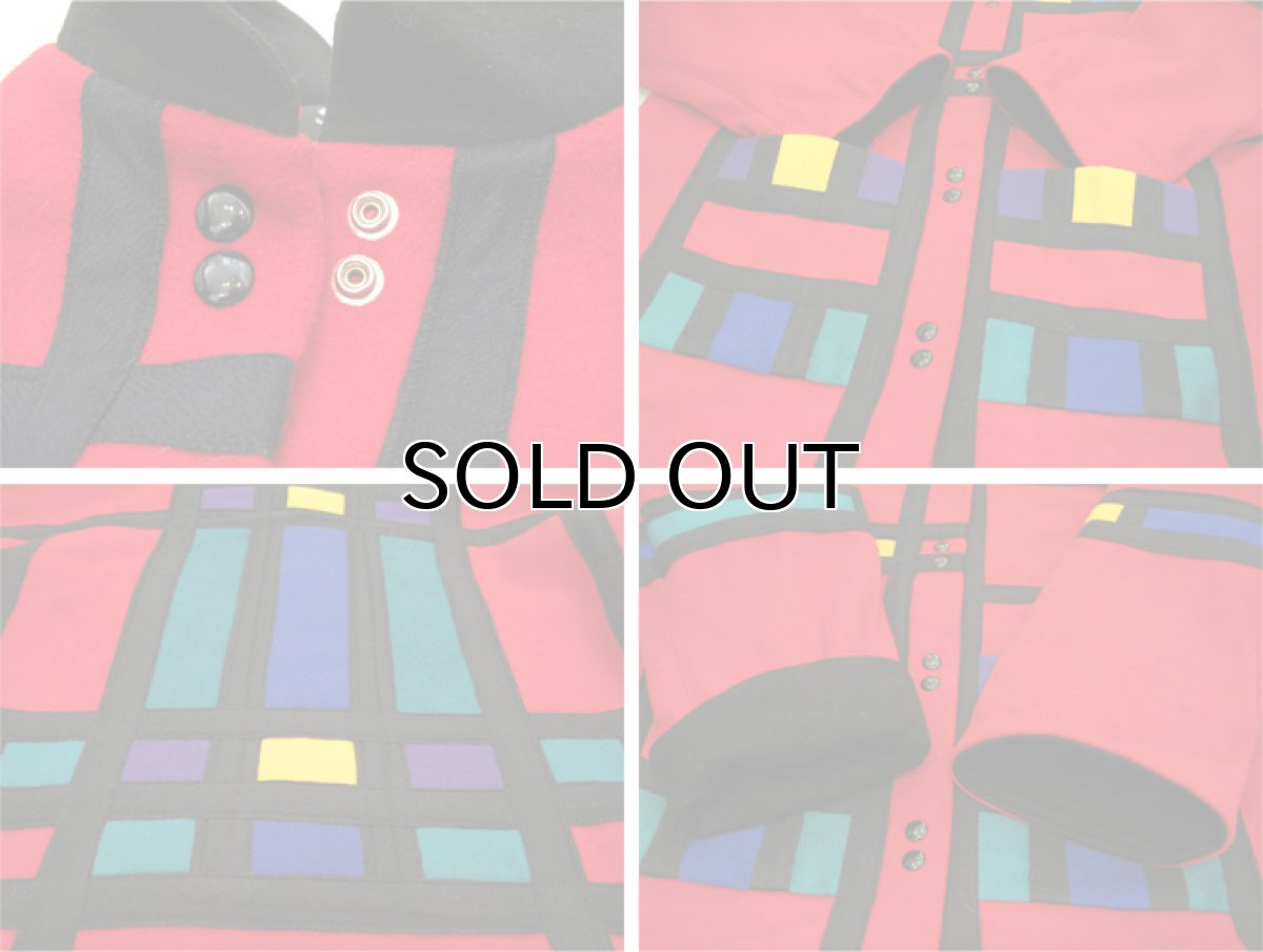 画像6: 1980's "STEVE EVANS" Color Pattern Design Wool Coat -made in USA- Multi Color size XL (表記 不明) (6)