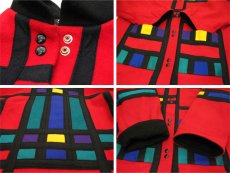 画像6: 1980's "STEVE EVANS" Color Pattern Design Wool Coat -made in USA-　Multi Color　size XL (表記 不明) (6)