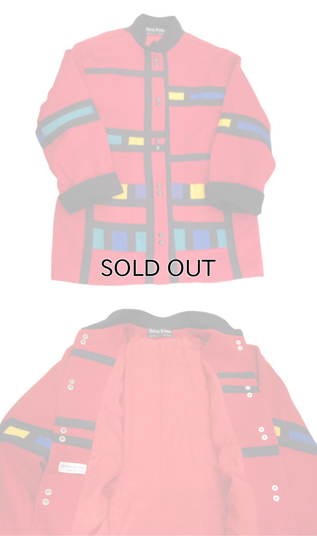 画像5: 1980's "STEVE EVANS" Color Pattern Design Wool Coat -made in USA- Multi Color size XL (表記 不明) (5)