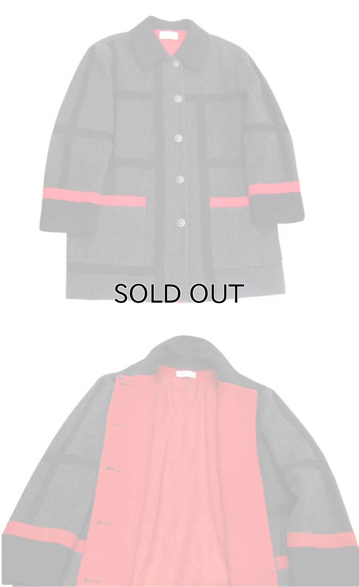 画像4: 1980-90's "CHARLES KLEIN" Design Wool Coat -made in USA-　Charcoal Grey　size M - L (4)