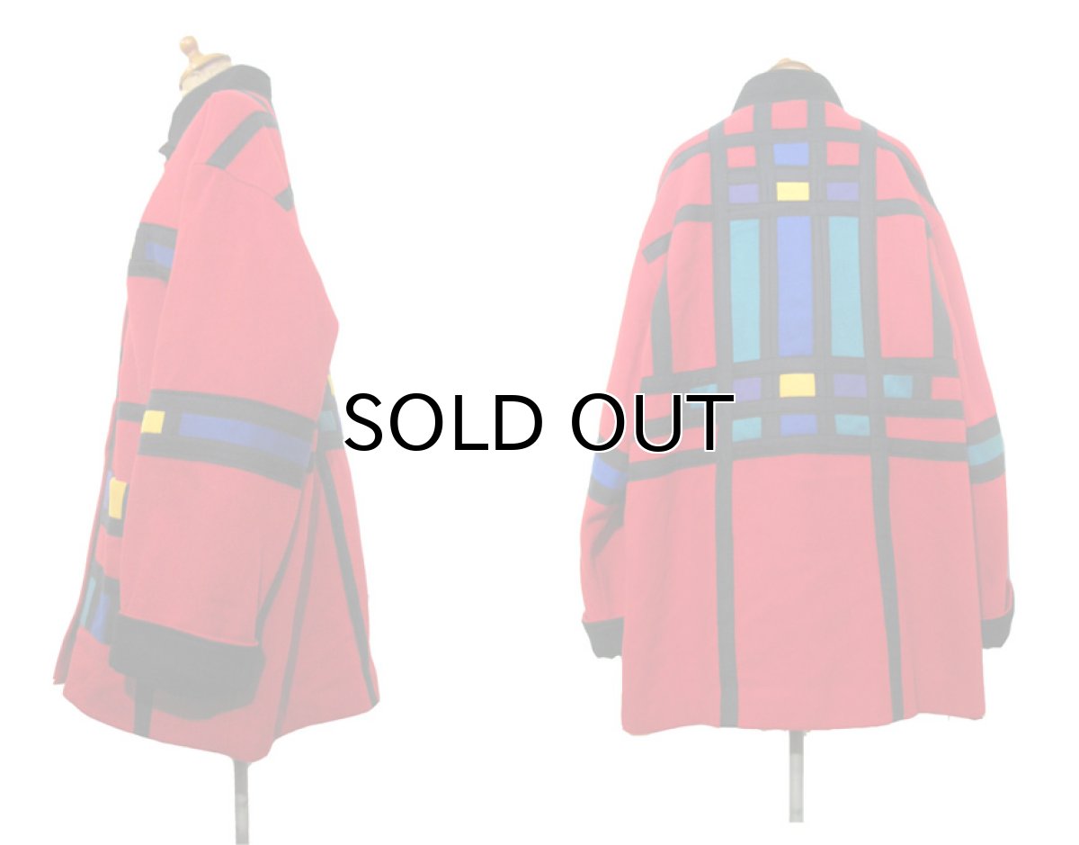 画像2: 1980's "STEVE EVANS" Color Pattern Design Wool Coat -made in USA- Multi Color size XL (表記 不明) (2)