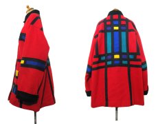 画像2: 1980's "STEVE EVANS" Color Pattern Design Wool Coat -made in USA-　Multi Color　size XL (表記 不明) (2)