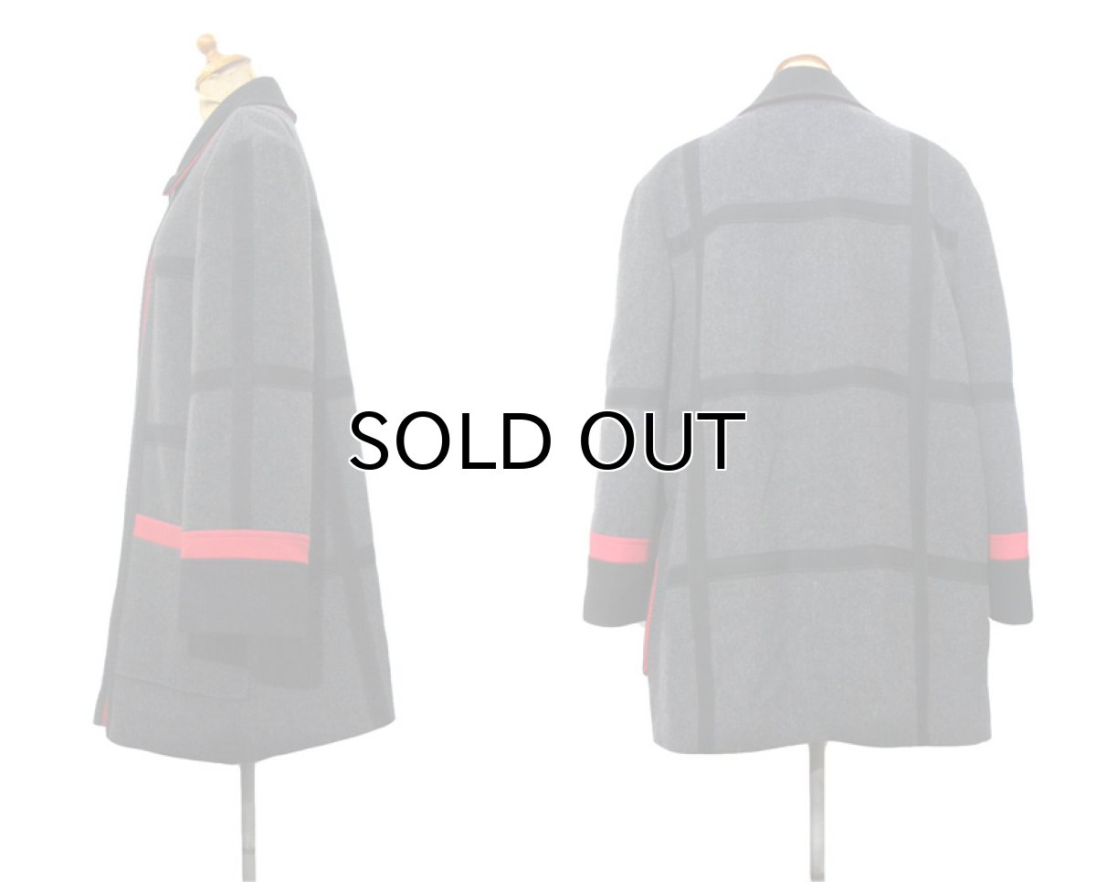画像2: 1980-90's "CHARLES KLEIN" Design Wool Coat -made in USA-　Charcoal Grey　size M - L (2)