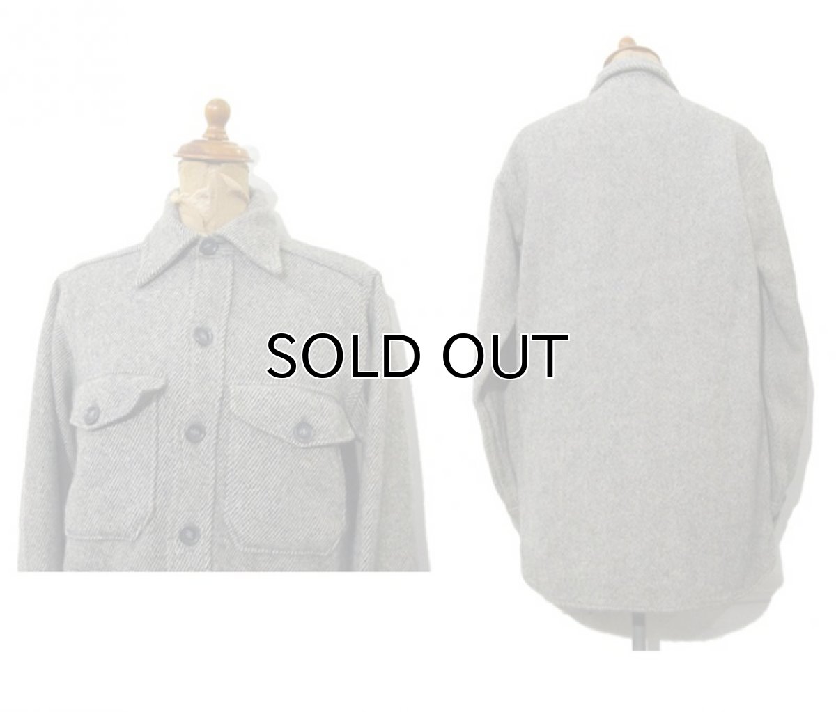 画像2: 1980's Woolrich Wool CPO Shirts GREY  size Small (表記 Small) (2)