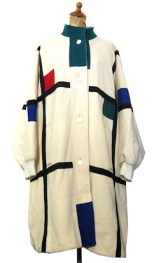画像1: 1980's Dolman Sleeve Design Wool Coat　IVORY　size Free (表記 不明) (1)