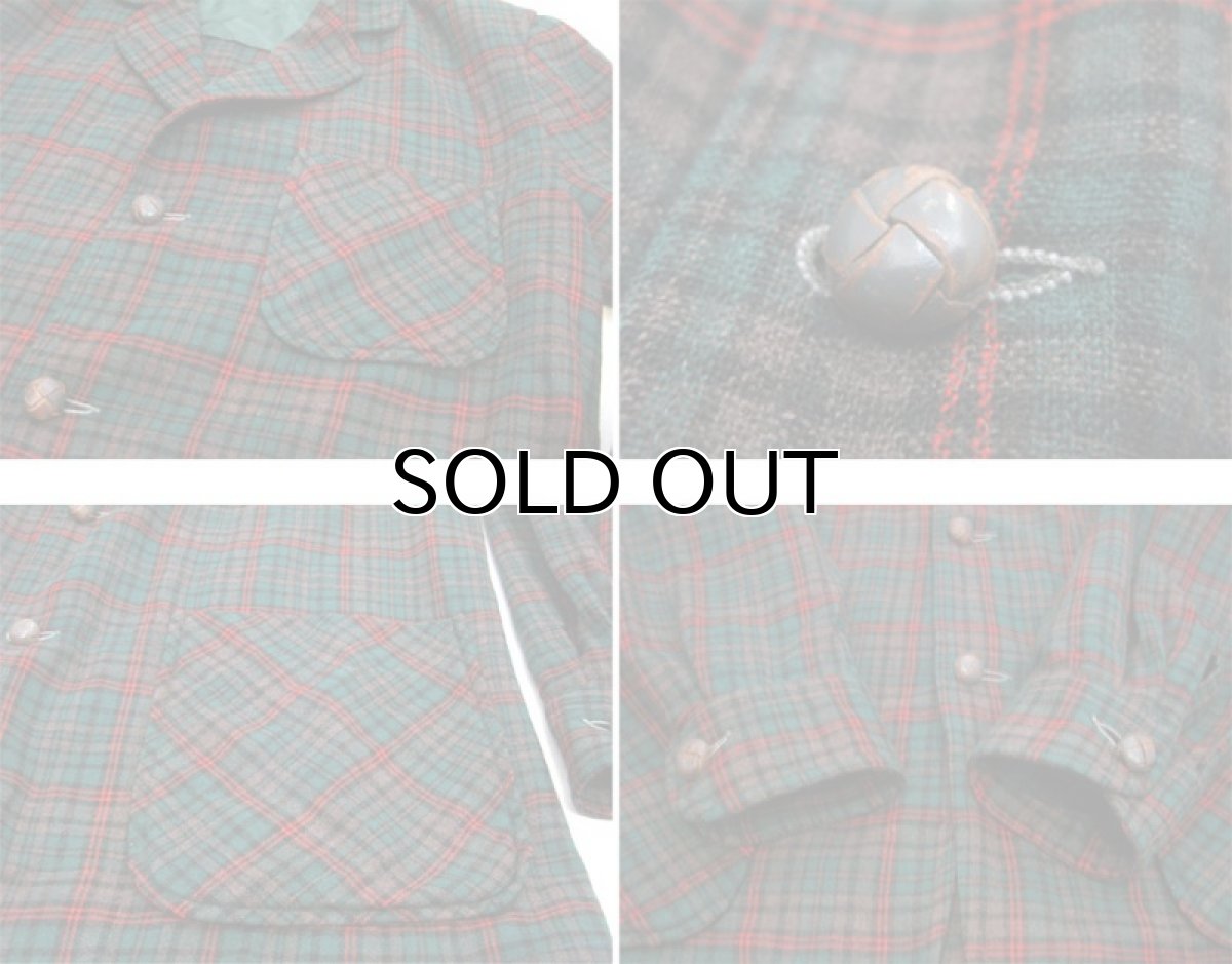 画像4: 1950's PENDLETON  Wool 3-Button Tailored Jacket Check Pattern size Medium (表記 M) (4)