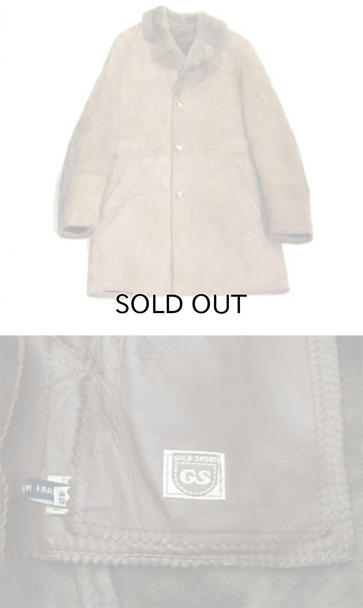 画像4: 1970's "GIGA-SPORT" Mouton Coat made in France　BAIGE　size Small (表記 EU 42) (4)