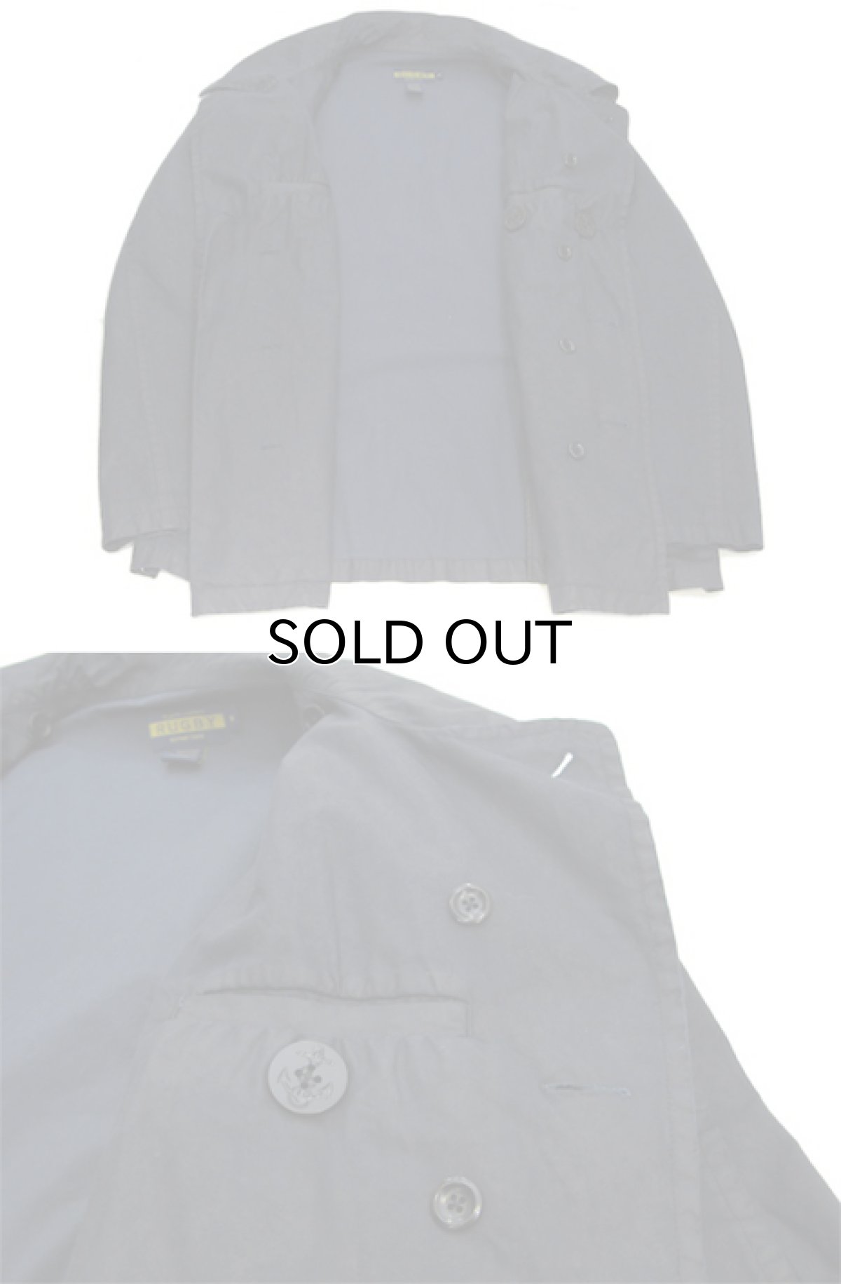 画像5: RALPH LAUREN "RUGBY" Wax Cotton P-Coat  DarkNavy size Medium (表記 M) (5)