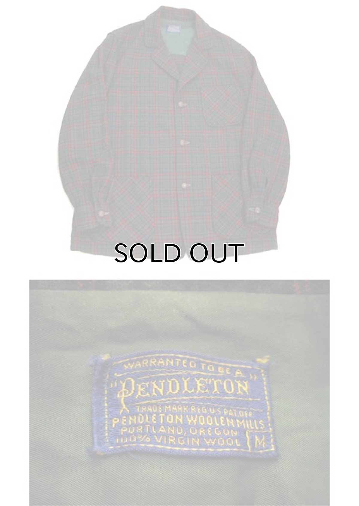 画像3: 1950's PENDLETON  Wool 3-Button Tailored Jacket Check Pattern size Medium (表記 M) (3)