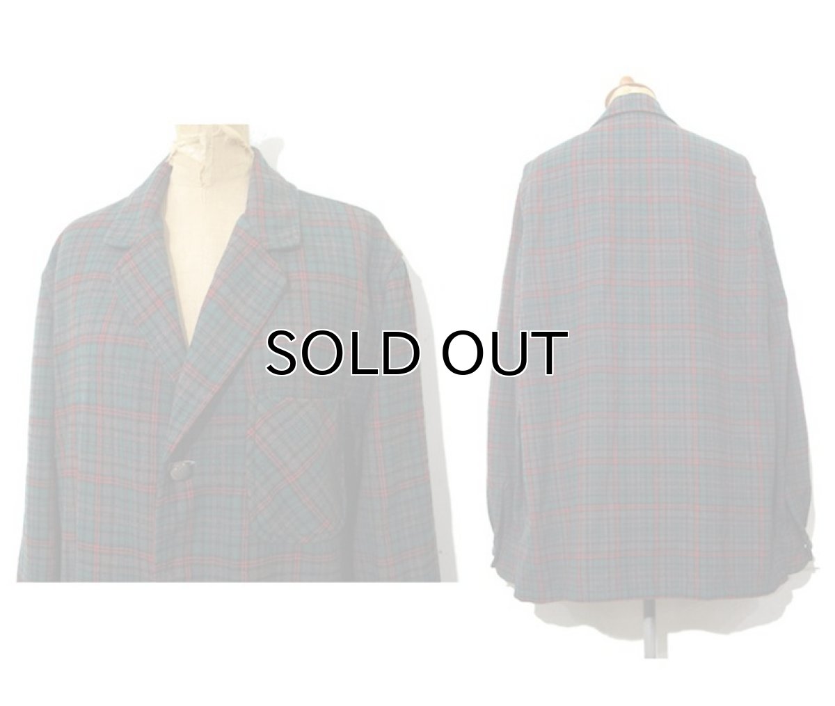 画像2: 1950's PENDLETON  Wool 3-Button Tailored Jacket Check Pattern size Medium (表記 M) (2)