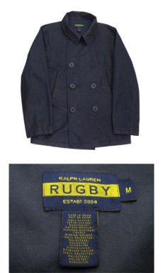 画像4: RALPH LAUREN "RUGBY" Wax Cotton P-Coat  DarkNavy　size Medium (表記 M) (4)