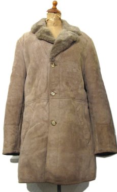 画像1: 1970's "GIGA-SPORT" Mouton Coat made in France　BAIGE　size Small (表記 EU 42) (1)