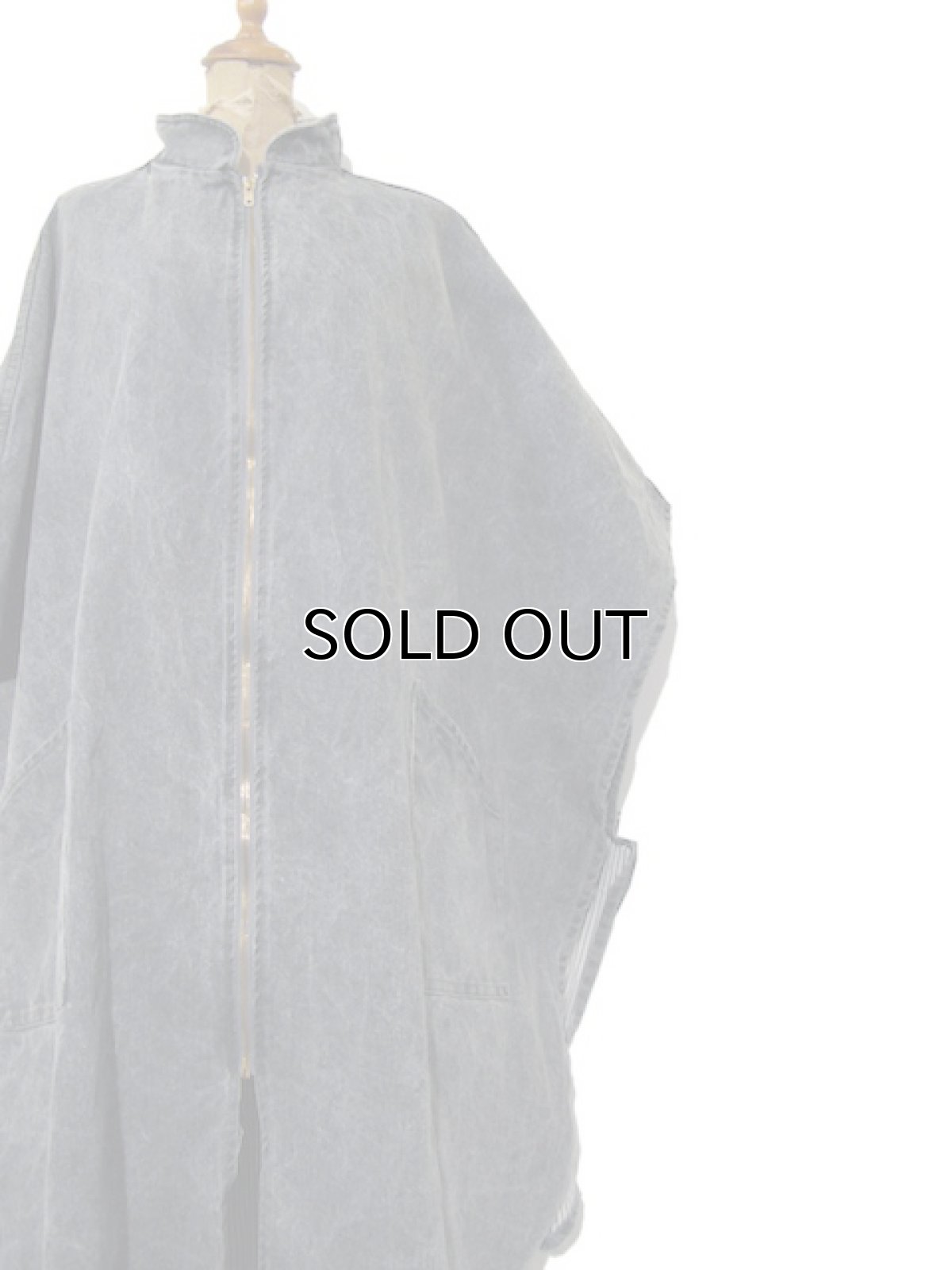 画像4: 1980's Denim Design Poncho　Black Denim　size Free (ONE SIZE FITS ALL) (4)