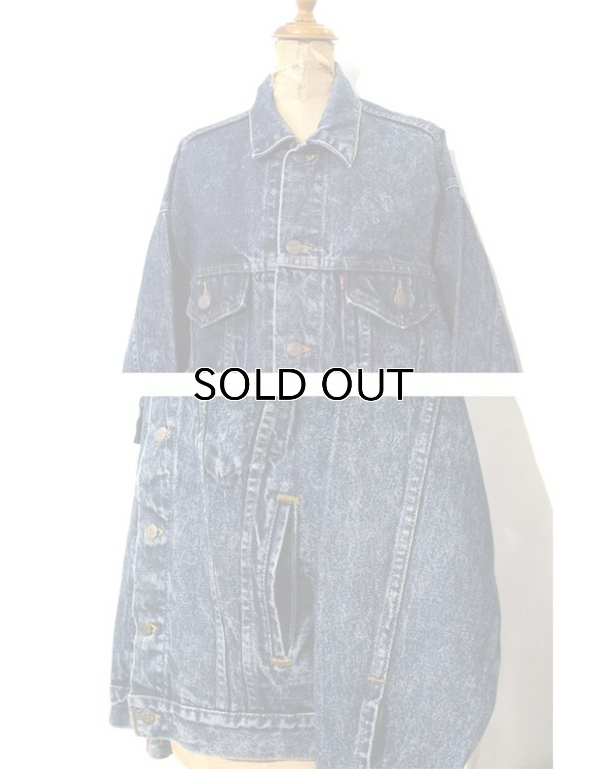 画像3: 1990's Levi's 70507-0227 Chemical Wash Denim Jacket -made in USA- Blue Denim(dark color) size L (表記 M) (3)
