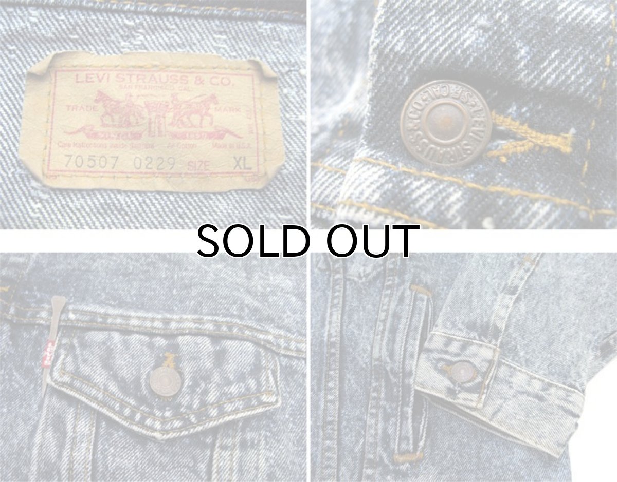 画像5: 1990's Levi's 70507-0229 Chemical Wash Denim Jacket -made in USA- Blue Denim (light color) size XL (5)