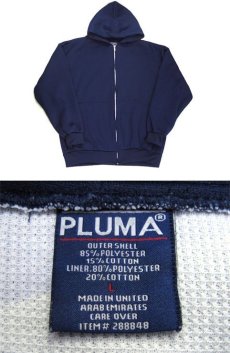 画像3: 1980's "PLUMA" Zip Up Sweat Parka with Thermal　NAVY　size M - L (表記 L) (3)