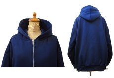 画像2: 1980's "PLUMA" Zip Up Sweat Parka with Thermal　NAVY　size M - L (表記 L) (2)