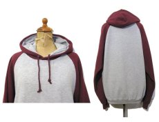 画像2: "JERZEES" Two-Tone Sweat Parka　Grey / Burgundy　size L (表記 M) (2)