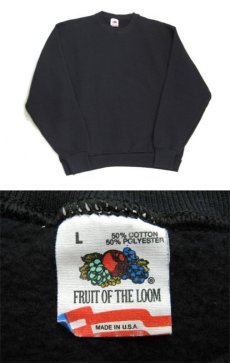 画像3: 1980's "FRUIT OF THE ROOM" Crew Neck Sweat Shirts -made in USA-　BLACK　size M (表記 L) (3)