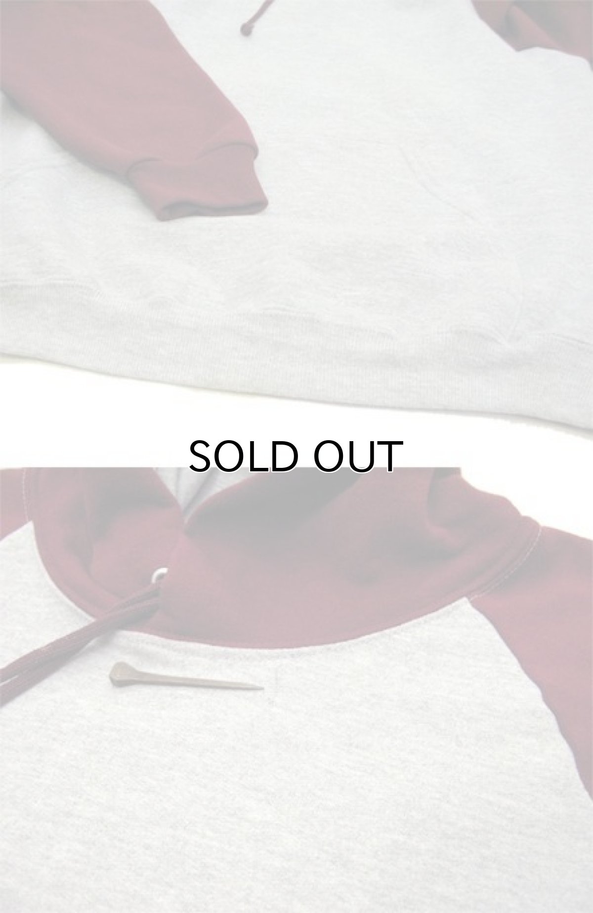 画像5: "JERZEES" Two-Tone Sweat Parka Grey / Burgundy size L (表記 M) (5)