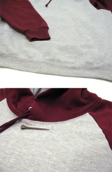 画像5: "JERZEES" Two-Tone Sweat Parka　Grey / Burgundy　size L (表記 M) (5)