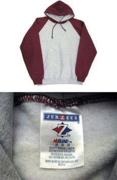 画像3: "JERZEES" Two-Tone Sweat Parka　Grey / Burgundy　size L (表記 M) (3)