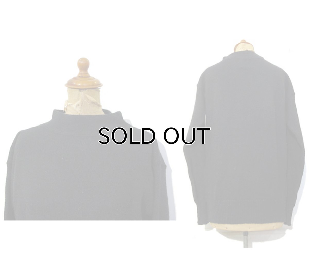 画像2: 1980's U.S.Military Mock Neck Sweater　BLACK　size M (表記 L 44-46) (2)