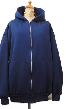 画像1: 1980's "PLUMA" Zip Up Sweat Parka with Thermal　NAVY　size M - L (表記 L) (1)