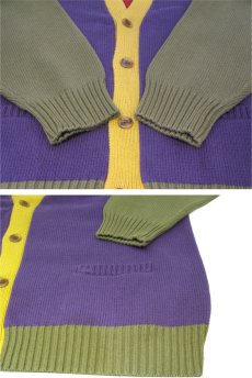 画像5: 1990's "SMYTHE AND COMPANY" Crazy Pattern Cotton Cardigan　Multi Color　size XL (表記 XL) (5)