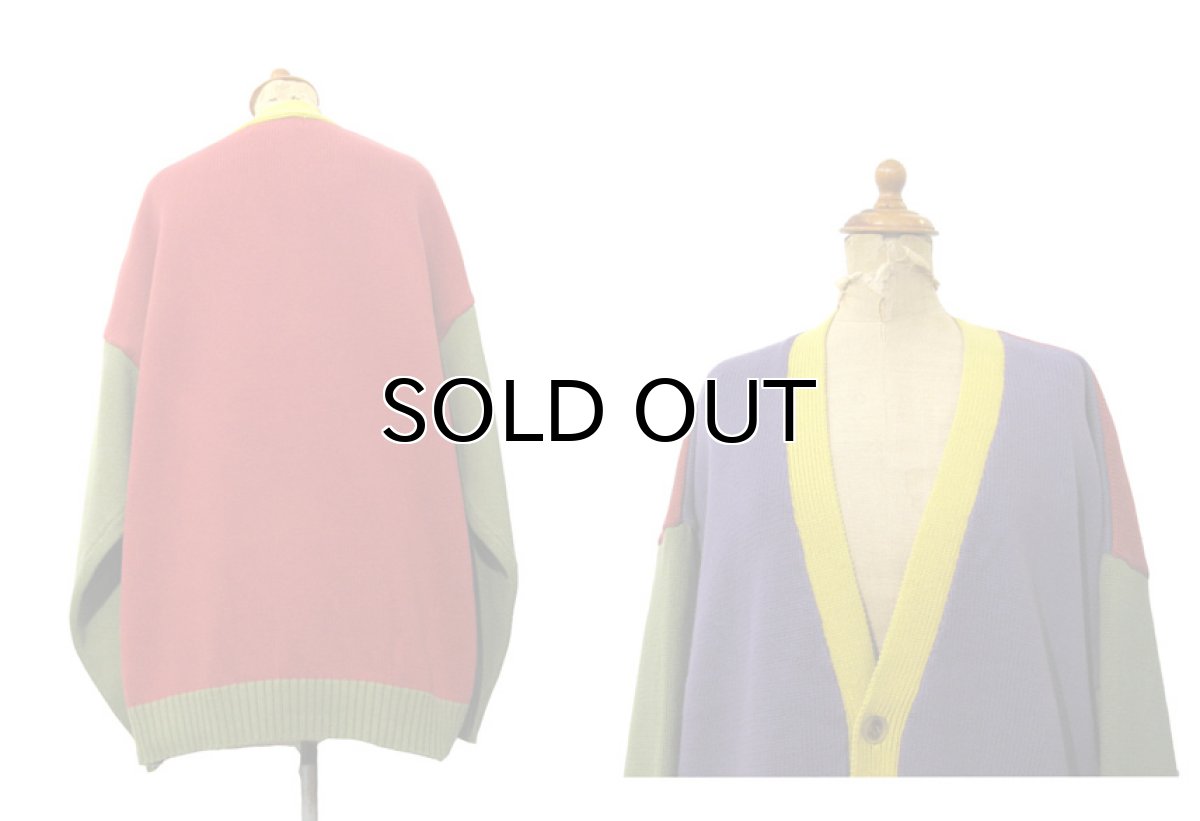 画像2: 1990's "SMYTHE AND COMPANY" Crazy Pattern Cotton Cardigan Multi Color size XL (表記 XL) (2)