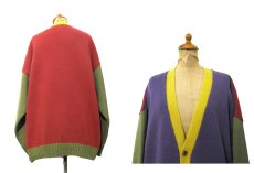 画像2: 1990's "SMYTHE AND COMPANY" Crazy Pattern Cotton Cardigan　Multi Color　size XL (表記 XL) (2)