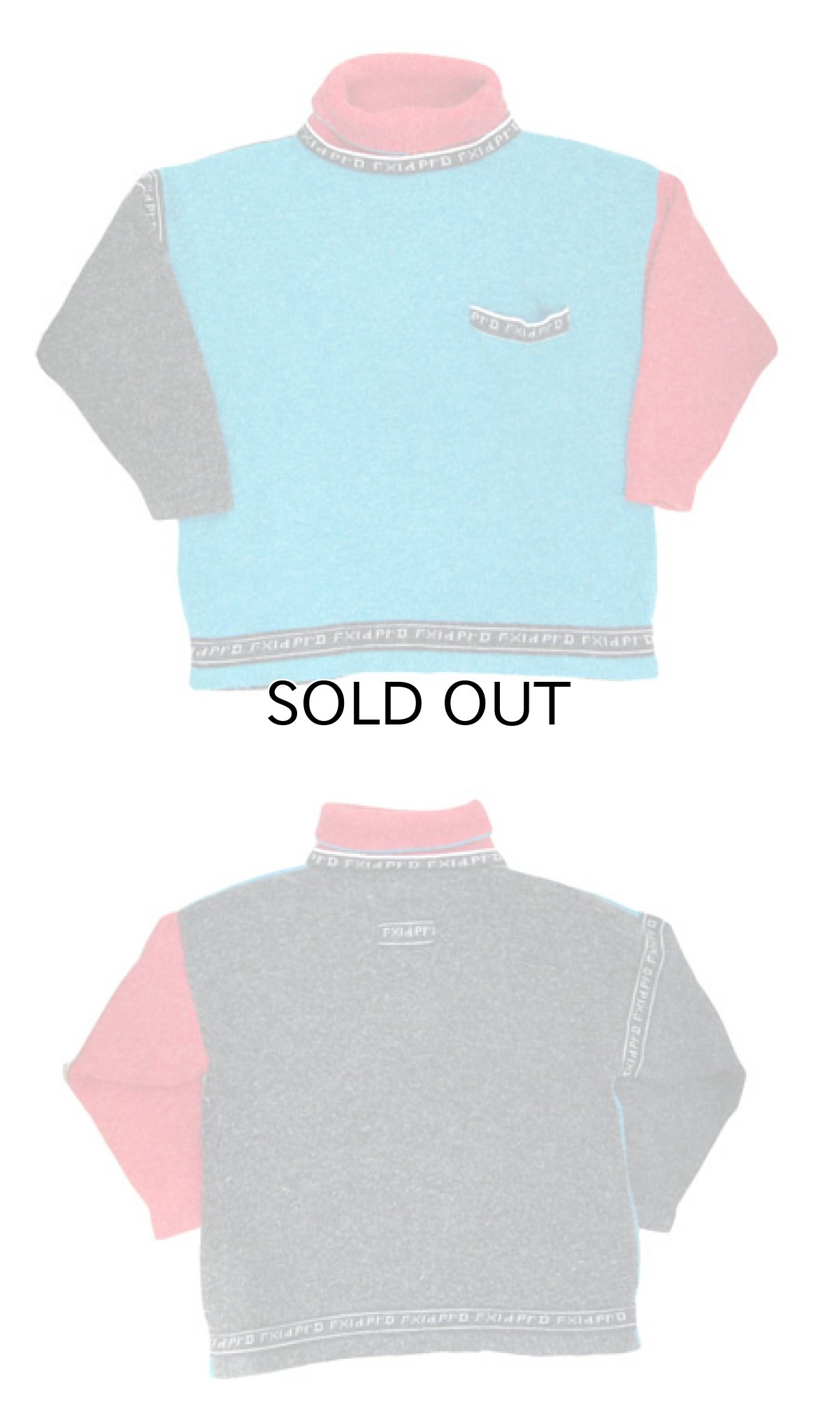 画像3: 1980-90's "KITTY HAWK" Hi-Neck Design Sweater Blue / Red / Charcoal size L - XL (表記 M) (3)