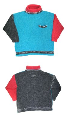 画像3: 1980-90's "KITTY HAWK" Hi-Neck Design Sweater　Blue / Red / Charcoal　size L - XL (表記 M) (3)
