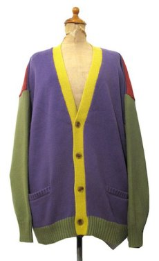 画像1: 1990's "SMYTHE AND COMPANY" Crazy Pattern Cotton Cardigan　Multi Color　size XL (表記 XL) (1)