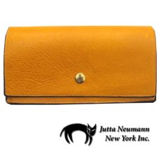 画像1: "JUTTA NEUMANN" Leather Wallet "the Waiter's Wallet"  color : Mustard / Orange 長財布 (1)