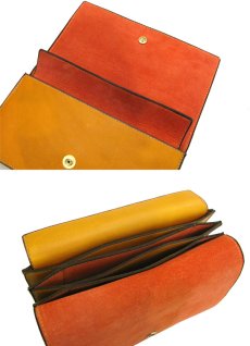 画像5: "JUTTA NEUMANN" Leather Wallet "the Waiter's Wallet"  color : Mustard / Orange 長財布 (5)