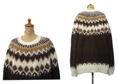 画像2: OLD Alpaca Wool Nordic Sweater　BROWN　size L - XL (表記 不明) (2)
