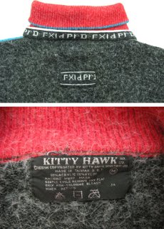 画像5: 1980-90's "KITTY HAWK" Hi-Neck Design Sweater　Blue / Red / Charcoal　size L - XL (表記 M) (5)