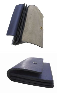 画像4: "JUTTA NEUMANN" Leather Wallet "the Waiter's Wallet" Medium Size　color : Navy / Grey (4)