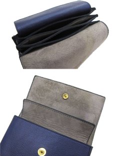 画像5: "JUTTA NEUMANN" Leather Wallet "the Waiter's Wallet" Medium Size　color : Navy / Grey (5)
